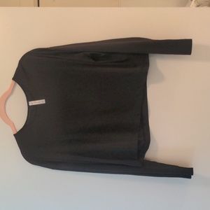 Athleta sheer black cropped longsleeve